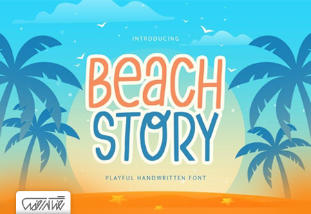 فونت انگلیسی دست نویس ساحلی - Beach Story Playful Handwritten Font